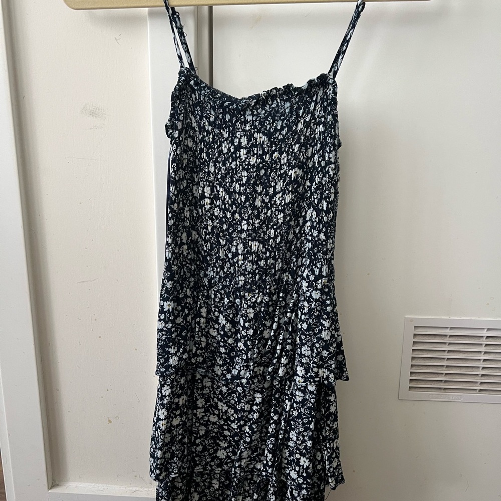 Floral Black and White Women's Dress